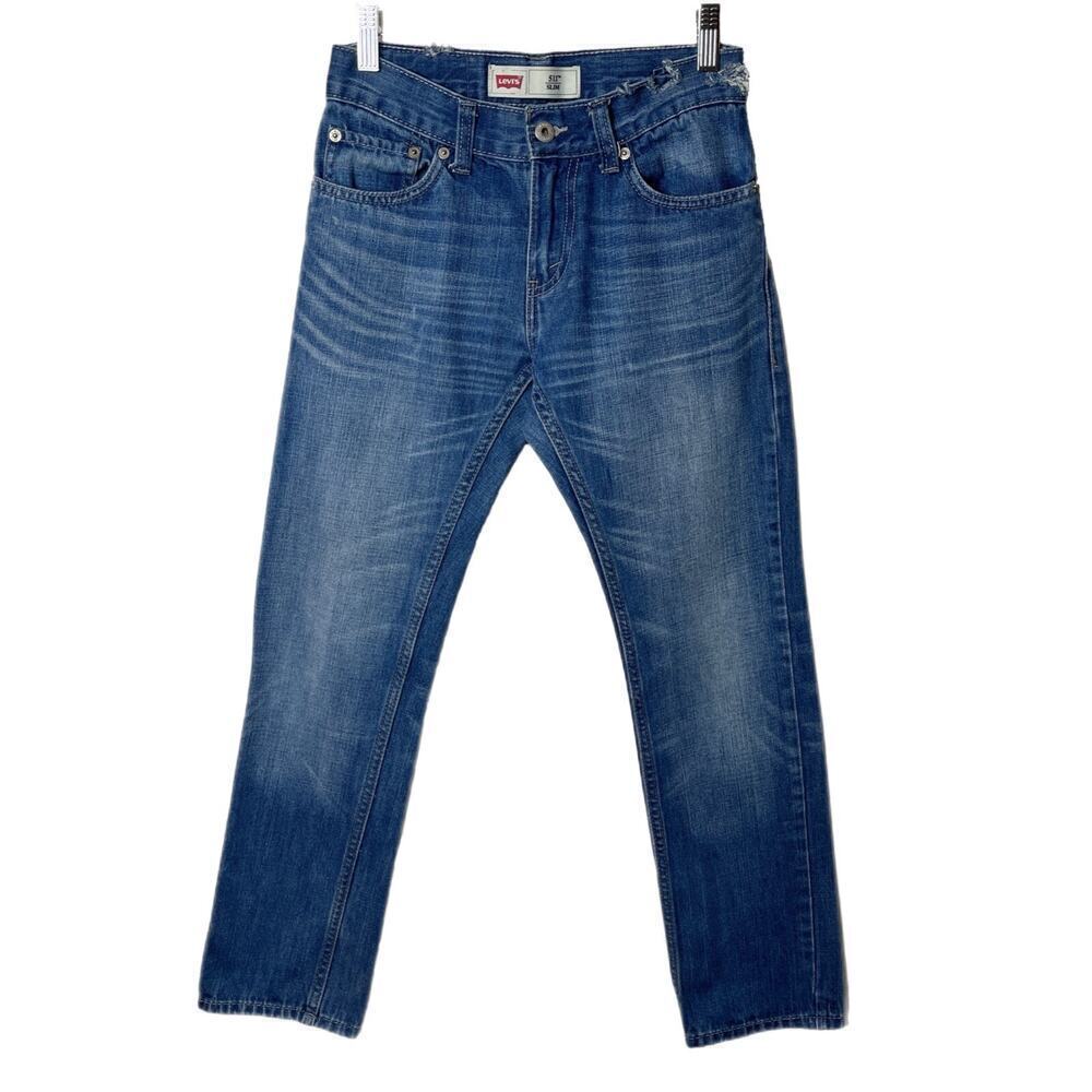 Levi's Boys 511 Slim Jeans Sz 12 26x26 Med Wash Low Rise Blue 100% Cotton Denim